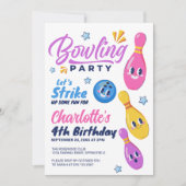 Invitation Amusons-nous ! Fête d'anniversaire de bowling (Devant)