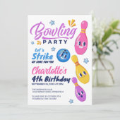Invitation Amusons-nous ! Fête d'anniversaire de bowling (Debout devant)