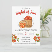 Invitation Amusons-nous un Bushel de plaisir ! Fête d'anniver (Debout devant)