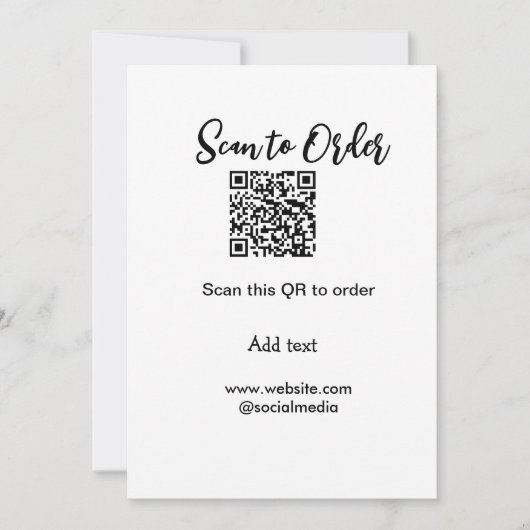 Invitation Analyser pour commander analyser le code QR ajoute (Devant)