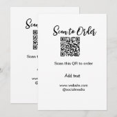 Invitation Analyser pour commander analyser le code QR ajoute (Devant / Derrière)