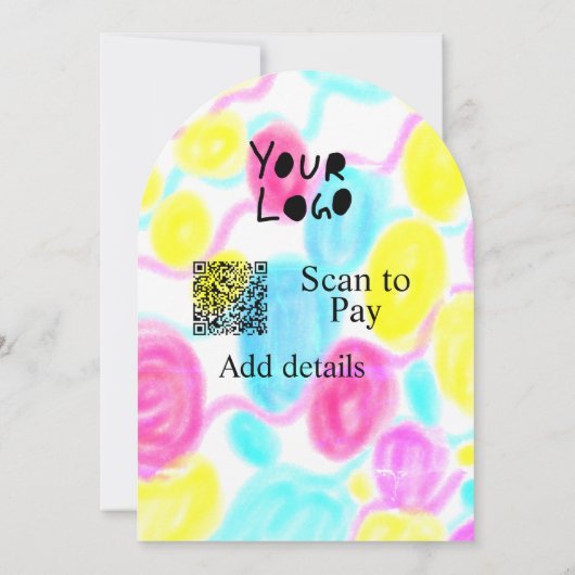 Invitation Analyser pour payer ajouter Q R logo de l'entrepri (Dos)