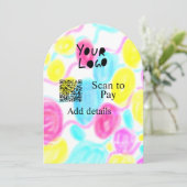 Invitation Analyser pour payer ajouter Q R logo de l'entrepri (Debout devant)