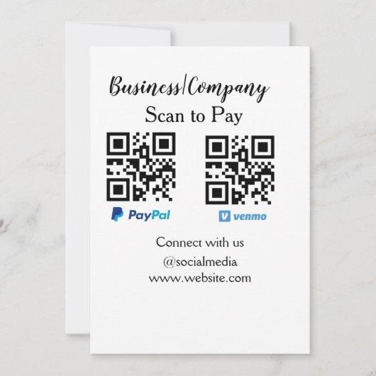 Invitation Analyser pour payer q r code paypal venmo ajouter  (Devant)