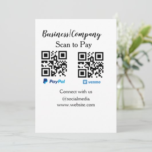 Invitation Analyser pour payer q r code paypal venmo ajouter  (Debout devant)