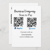 Invitation Analyser pour payer q r code paypal venmo ajouter  (Devant / Derrière)