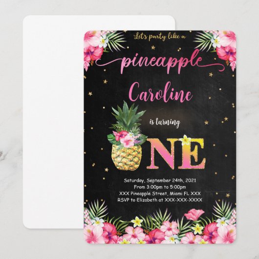 Invitation Ananas (Devant / Derrière)