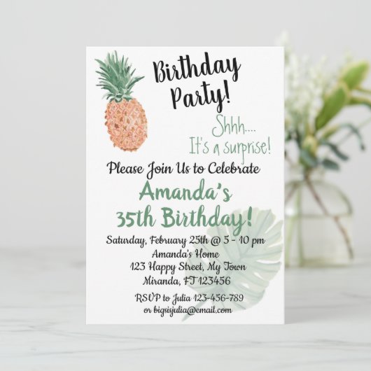 Invitation Ananas (Debout devant)