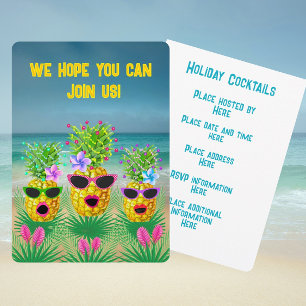 Invitation Ananas Dame Personnalisée Tropicale Chantant