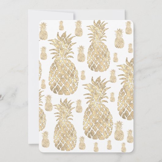 Invitation ananas doré du parti luau (Dos)