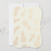 Invitation Ananas doré Mariage moderne Couple Marine bleu (Dos)