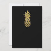 Invitation Ananas doré noir moderne chic tropical party (Dos)