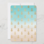 Invitation Ananas dorés ombrés aqua crème pêche (Dos)