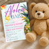 Invitation Ananas et Pacificateurs Fille Aloha Luau Baby show