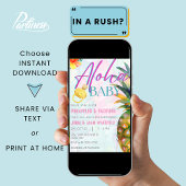 Invitation Ananas et Pacificateurs Fille Aloha Luau Baby show