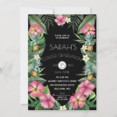 Invitation Ananas & Fleurs tropicales (Devant)