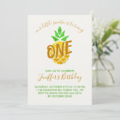 Invitation Ananas géométrique en or Foil | Anniversaire  (Debout devant)