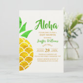 Invitation Ananas géométrique en or Foil | BABY SHOWER  (Debout devant)