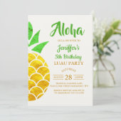Invitation Ananas géométrique en or Foil été | Anniversaire  (Debout devant)