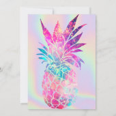 Invitation Ananas holographique élégant (Dos)