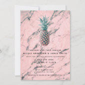 Invitation Ananas & marbre rose bracelet Mariage moderne chic (Devant)