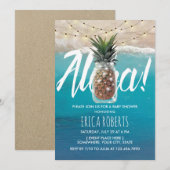 Invitation Ananas Mason Jar Aloha Beach Baby shower (Devant / Derrière)