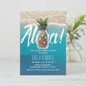 Invitation Ananas Mason Jar Aloha Beach Fête des mariées (Debout devant)