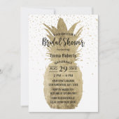 Invitation Ananas Or Fête des mariées tropicale moderne (Devant)