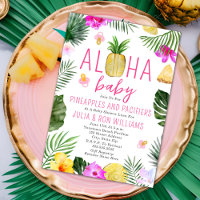 Ananas & Pacificateurs Baby shower fille rose Luau