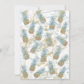 Invitation Ananas Pailletés Tropicaux Enregistrer la Date Pho (Dos)