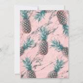 Invitation Ananas Pink Marble Swirl Moderne Sweet 16 Party (Dos)