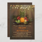 Invitation Ananas Plage tropicale Lumières Luau Fête des mari (Devant / Derrière)