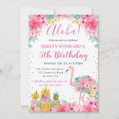 Invitation Ananas rose et or et Anniversaire de enfant Flaman (Devant)