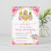 Invitation Ananas rose et or et Anniversaire de enfant Flaman (Debout devant)