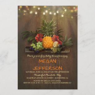 Invitation Ananas Tropical Beach Lights Luau Baby shower