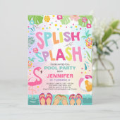 Invitation Ananas tropical de Flamant rose d'invitation de (Debout devant)