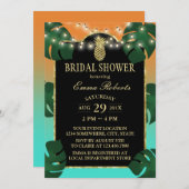 Invitation Ananas Tropical Gold Élégante Fête des mariées Lua (Devant / Derrière)