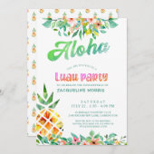 Invitation Ananas tropical Luau 30e anniversaire (Devant / Derrière)