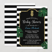 Invitation Ananas tropical moderne Baby shower hawaïen #2 (Devant / Derrière)