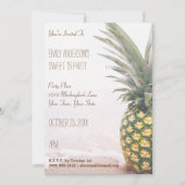 Invitation Ananas tropical Plage d'été Sweet 16 Anniversaire (Devant)