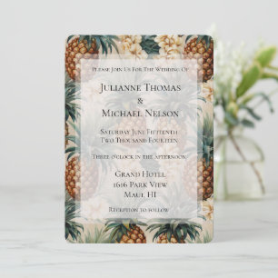 Invitation Ananas tropicaux Floral Romantique Mariage