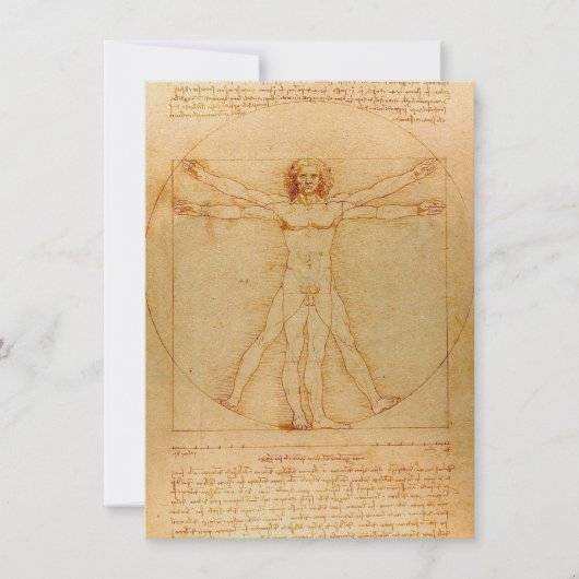 Invitation Anatomie humaine, homme de Vitruvian par Leonardo (Devant)