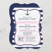 Invitation Ancho nautique ; l Parti de retraite Marine et Ros (Devant / Derrière)