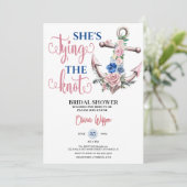 Invitation Anchor Rose Tying the Knot Nautical Bridal shower (Debout devant)