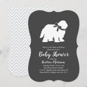 Invitation Ancien Baby shower anglais de chien de chien de ga