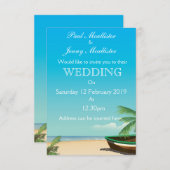 Invitation Ancien bateau de pêche mariage tropical (Devant / Derrière)