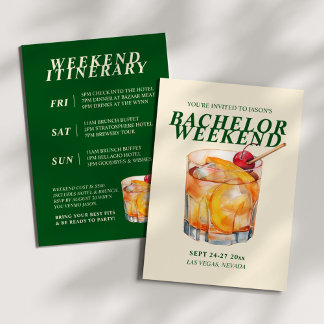 Invitation Ancien Cocktail Bachelor Week-end