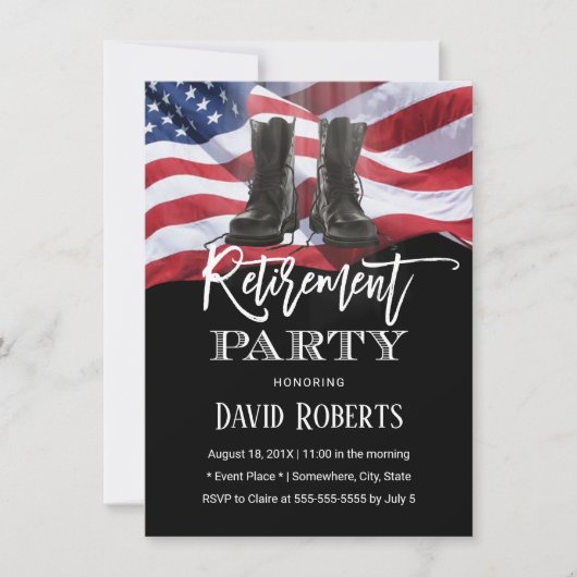 Invitation Ancien combattant militaire patriotique États-Unis (Devant)