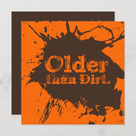 Invitation Ancien comme chef - 40e anniversaire Dirt Party In (Devant / Derrière)
