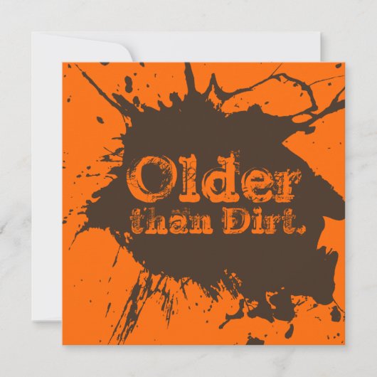 Invitation Ancien comme chef - 40e anniversaire Dirt Party In (Devant)